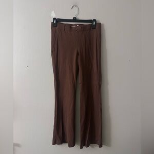Women's Betabrand Petite Brown Flare Trousers with back pockets